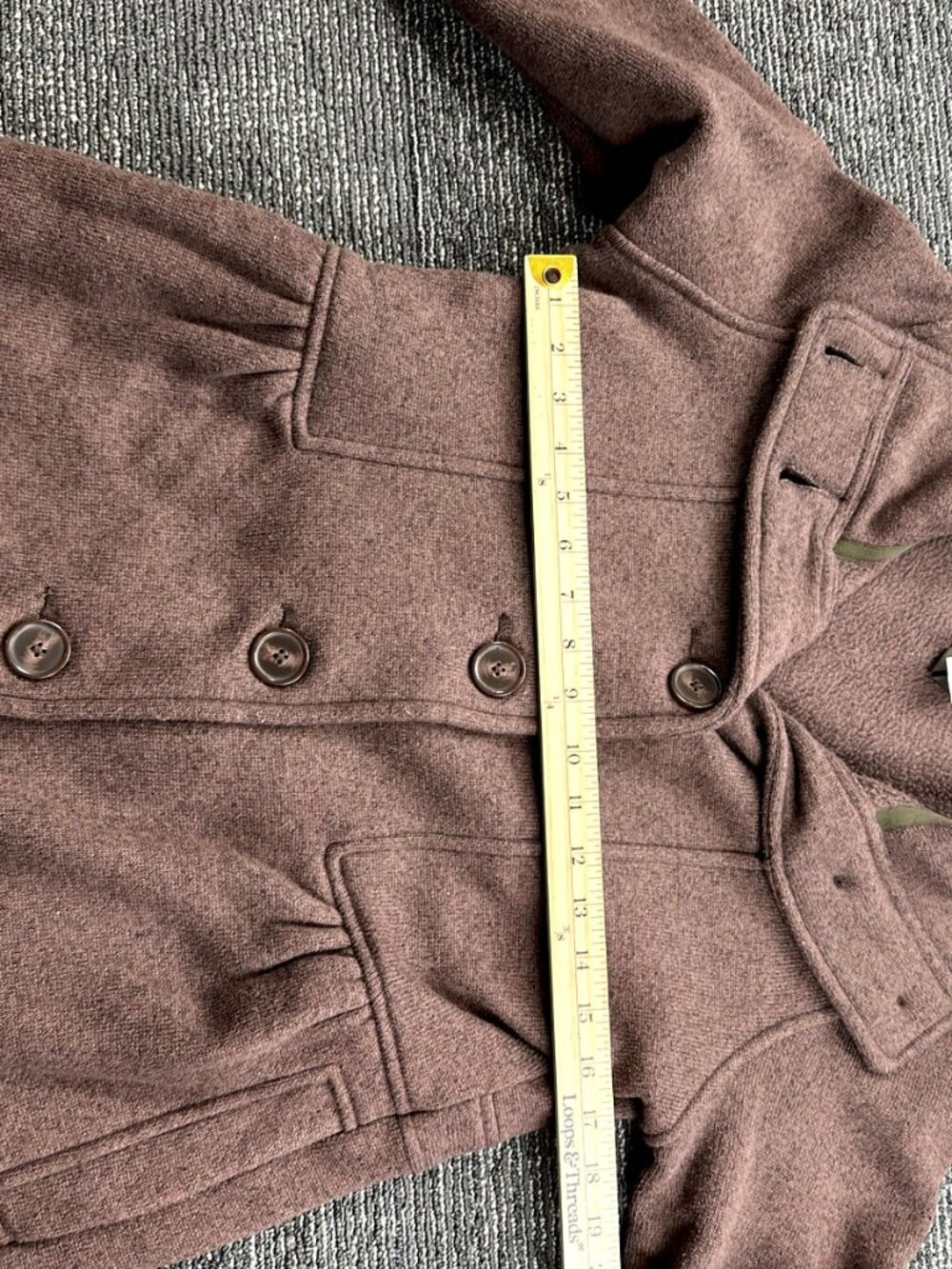 Patagonia Womens L Brown Fleece Button Front Coat Jacket Shawl Collar Outdoor - Picture 4 of 6